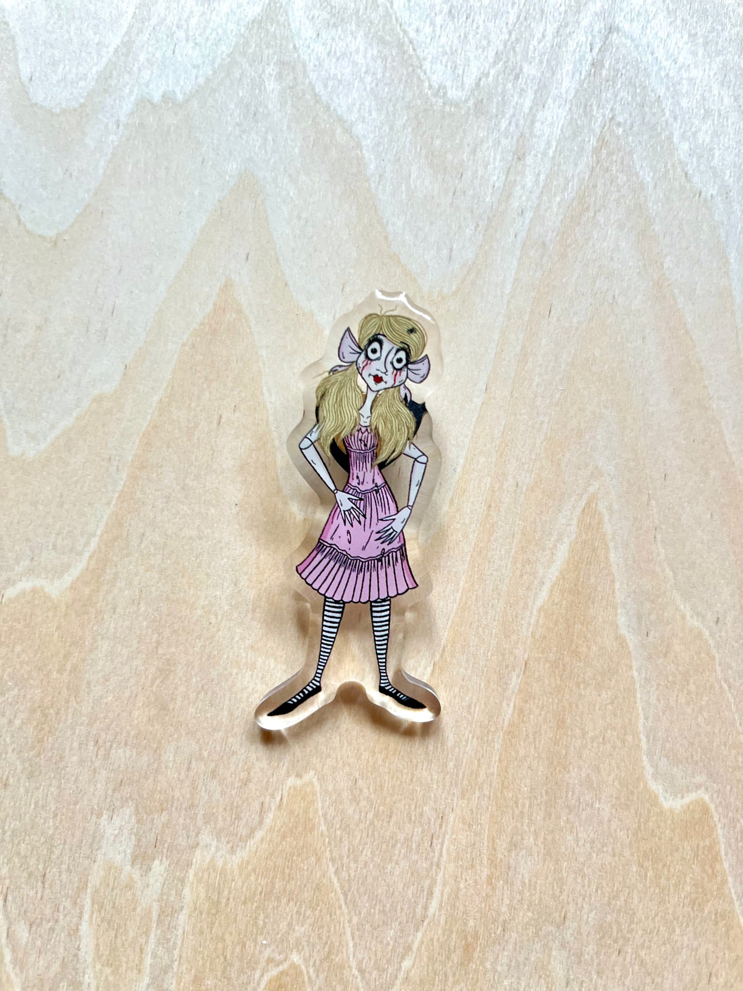 Creepy Horror Doll Art Pin
